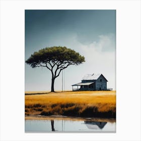 Lone Tree In The Field Canvas Print