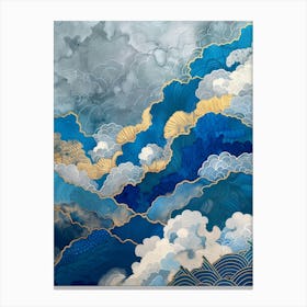 Blue And Gold Clouds Canvas Print