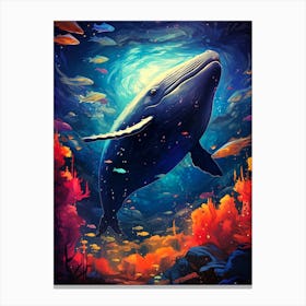 Whale In The Ocean Canvas Print