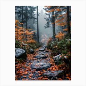 Foggy Autumn Forest Canvas Print