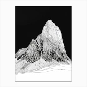 Scafell Mountain Line Drawing 7 Canvas Print