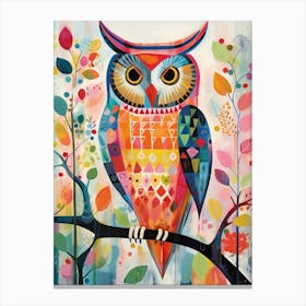 Bird Painting Collage Owl 2 Canvas Print