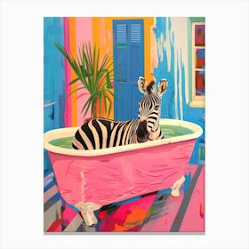 Zebra Print Maximalist Bathroom Canvas Print