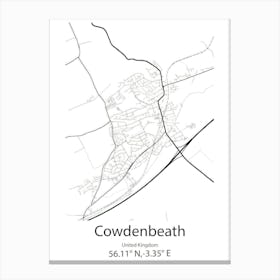 Cowdenbeath,United Kingdom Minimalist Map Canvas Print