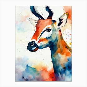 Antelope Watercolor Painting 1 Canvas Print