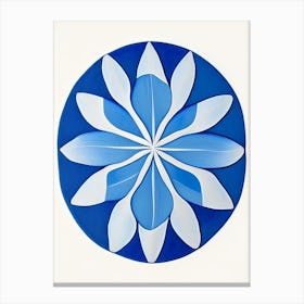 Sand Dollar 1 Symbol Blue And White Line Drawing Canvas Print
