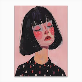 Girl With Black Hair 3 Canvas Print