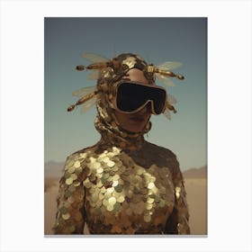 cosmic portrait of a woman beekeeper in the desert 1 Canvas Print