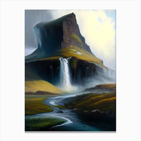 Kirkjufellsfoss, Iceland Peaceful Oil Art  Canvas Print