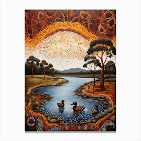 Default Australian Aboriginal Traditional Dot Painting Style A 0 (1) Canvas Print