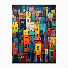 "Urban Kaleidoscope: Vibrant Tapestry of the Cityscape" Canvas Print