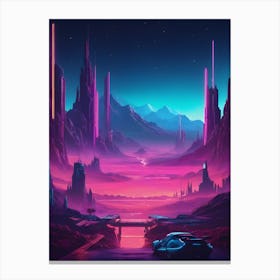 Futuristic cyberpunk City Canvas Print