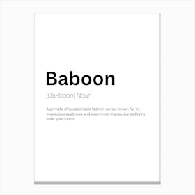 Baboon Definition Meaning Canvas Print