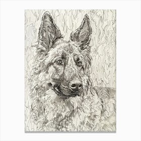 Belgian Tervuren Dog Line Sketch 4 Canvas Print