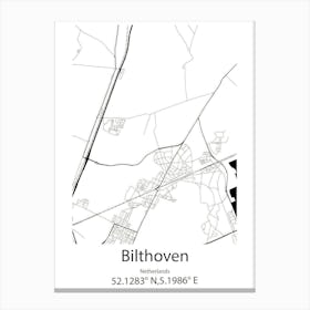 Bilthoven,Netherlands Minimalist Map Canvas Print