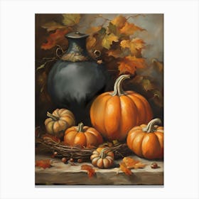 Pumpkin Still Life Canvas Print