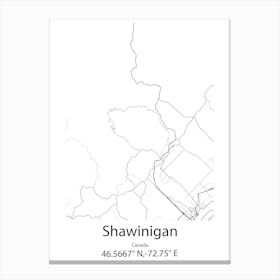 Shawinigan,Canada Minimalist Map Canvas Print