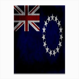 Cook Islands Flag Texture Canvas Print
