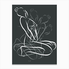 Leaning In Line Art Canvas Print