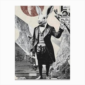 Rabbit In A Suit Canvas Print