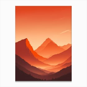 Misty Mountains Vertical Composition In Orange Tone 233 Canvas Print