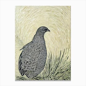 Grouse Linocut Bird Canvas Print