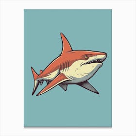 A Blacktip Shark In A Vintage Cartoon Style 1 Canvas Print