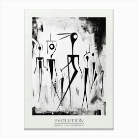 Evolution Abstract Black And White 3 Poster Canvas Print
