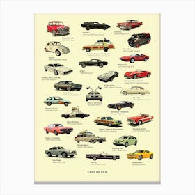 Cars from TV & Film - Car Lover Art Print Canvas Print