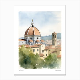 Florence, Tuscany, Italy 3 Watercolour Travel Poster Canvas Print