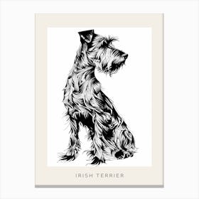 Irish Terrier Line Sketch Poster Canvas Print