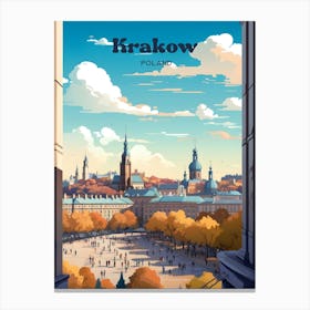 Krakow Poland Summer Travel Art Canvas Print