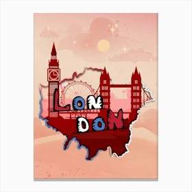 London Map Art Canvas Print