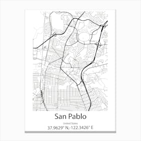 San Pablo Villa De Mitla,Mexico Minimalist Map Canvas Print