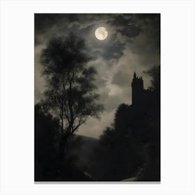 Full Moon Over Castle 1 Canvas Print