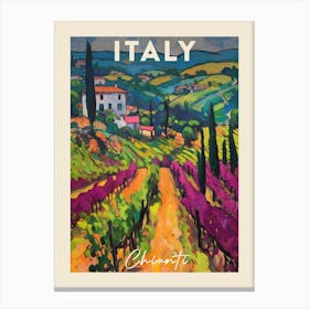 Chianti Italy 3 Fauvist Painting  Travel Poster Canvas Print