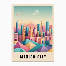 Mexico City Travel Poster Low Poly (28) Canvas Print