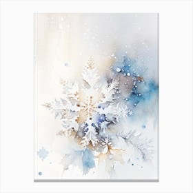 Delicate, Snowflakes, Storybook Watercolours 2 Canvas Print