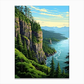 Columbia River Washington Retro Pop Art 7 Canvas Print