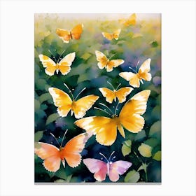 Butterflies In The Garden 1 Canvas Print