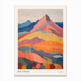 Ben Lomond Scotland Colourful Mountain Illustration Poster Canvas Print
