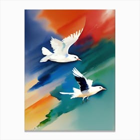 Two Birds In Flight Canvas Print