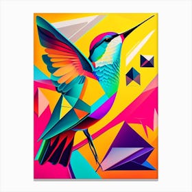 Hummingbird And Geometric Shapes Andy Warhol Inspired Canvas Print