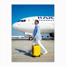 Man With Luggage Canvas Print