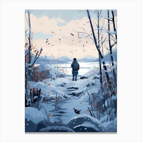 Winter Bird Watching 1 Canvas Print