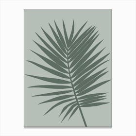 Tropical Palm Leaf Silhouette Sage and Olive Green Canvas Print