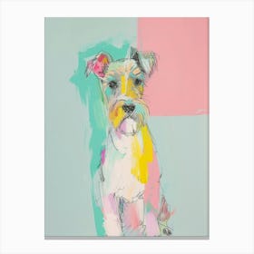 Pastel Sealyham Terrier Dog Line Illustration 3 Canvas Print