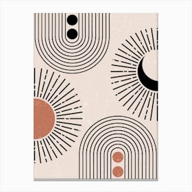 Abstract Geometric Minimalist Modern Shapes Lines Canvas Print