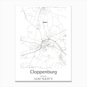 Cloppenburg,Germany Minimalist Map Canvas Print