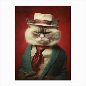 Gangster Cat Ragdoll 3 Canvas Print